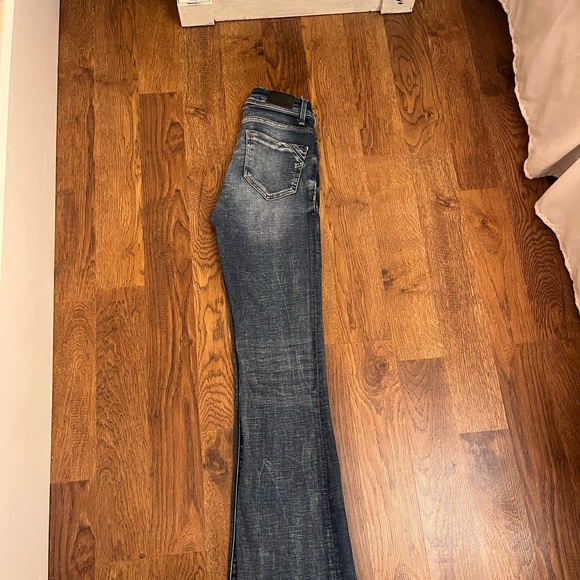 Women's Flared Blue Jeans - Picture 2 of 3